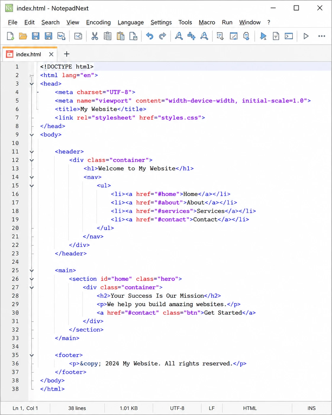 NotepadNext open-source text editor, a cross-platform Notepad++ reimplementation
