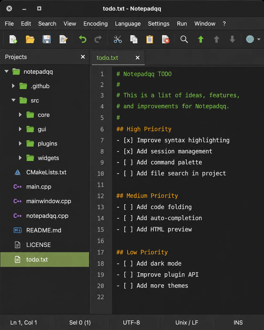 Notepadqq, a Notepad++-like open-source text editor for Linux