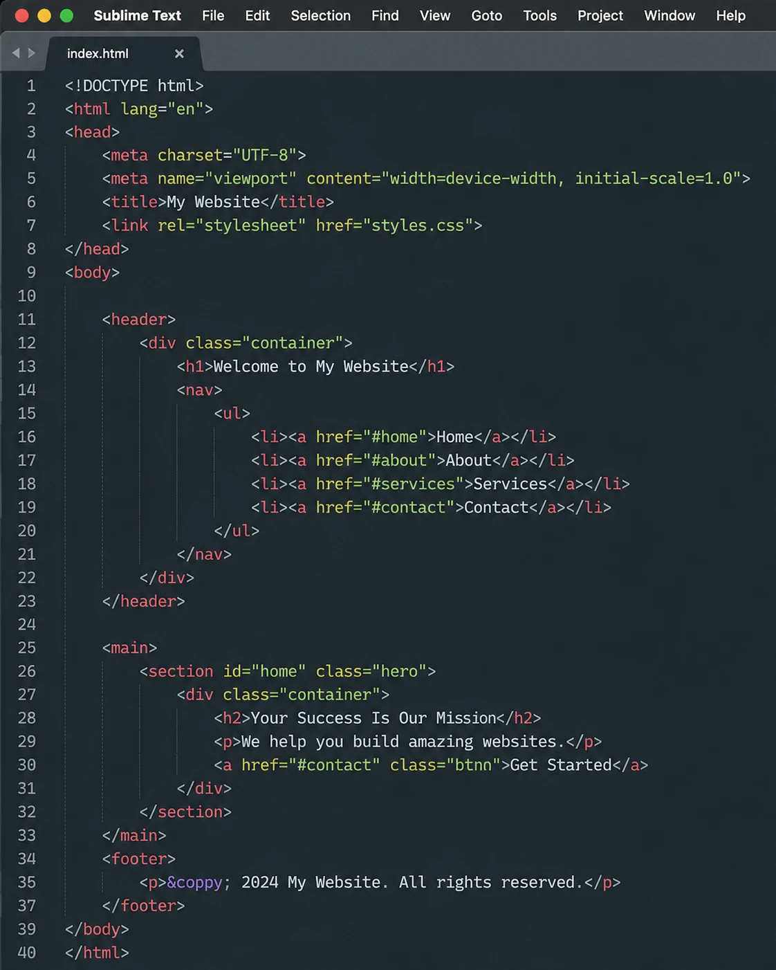 Sublime Text on macOS with multiple cursors editing code