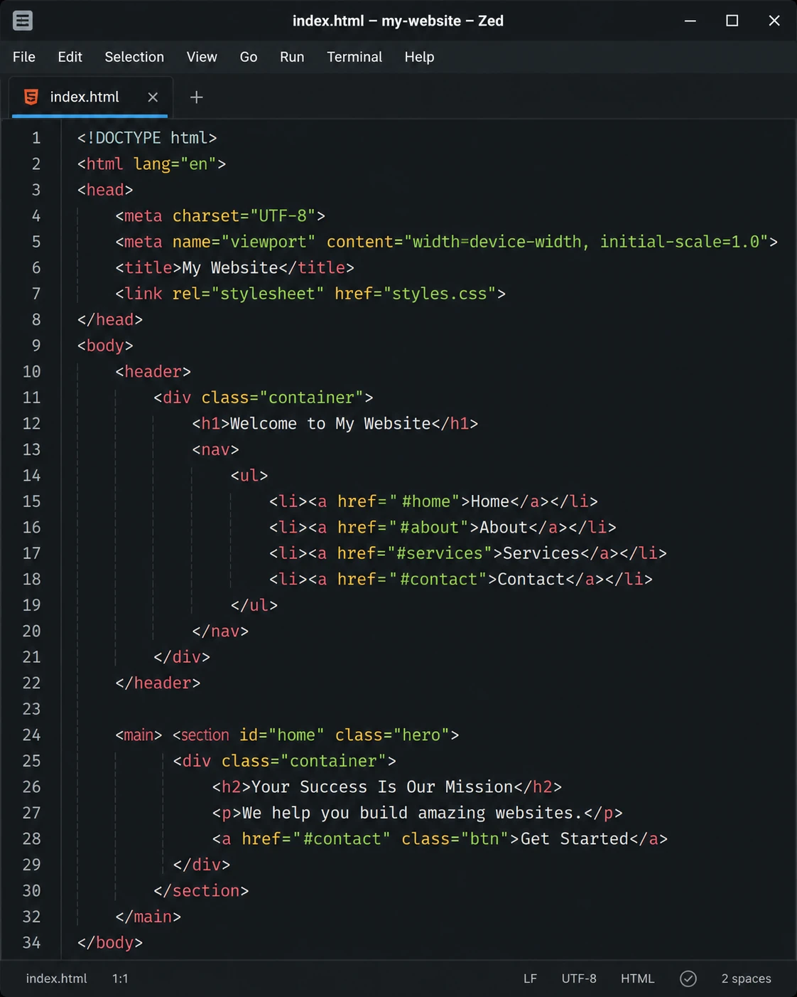 Zed high-performance Rust-based code editor running on Linux